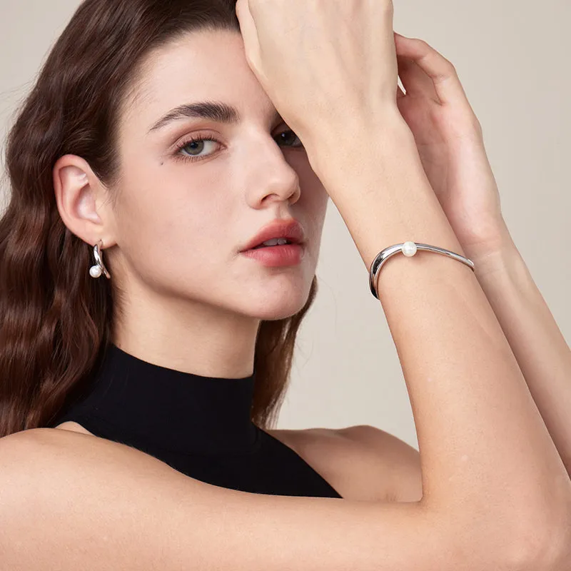 Floating Pearl Cuff Bracelet