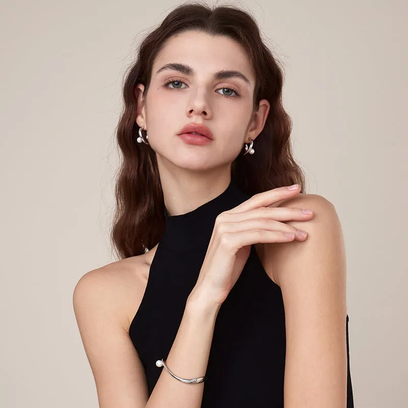 Floating Pearl Cuff Bracelet