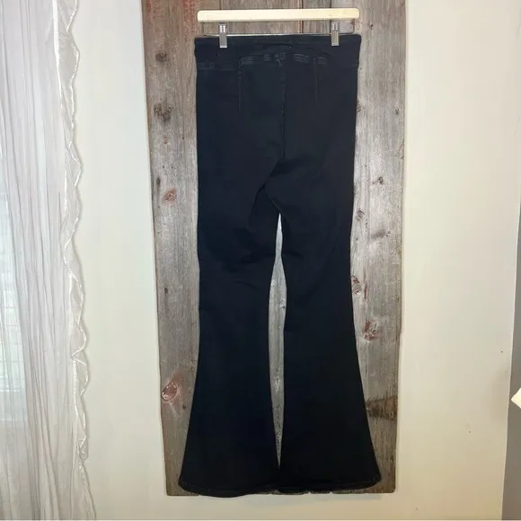 FRAME The Jetset Flare in Sheen Noir Pull On Black size 2/ Large