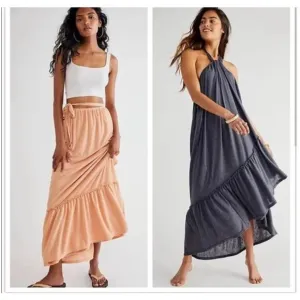 Free People Beach Endless Summer Convertible Maxi Skirt Peach Size Small​