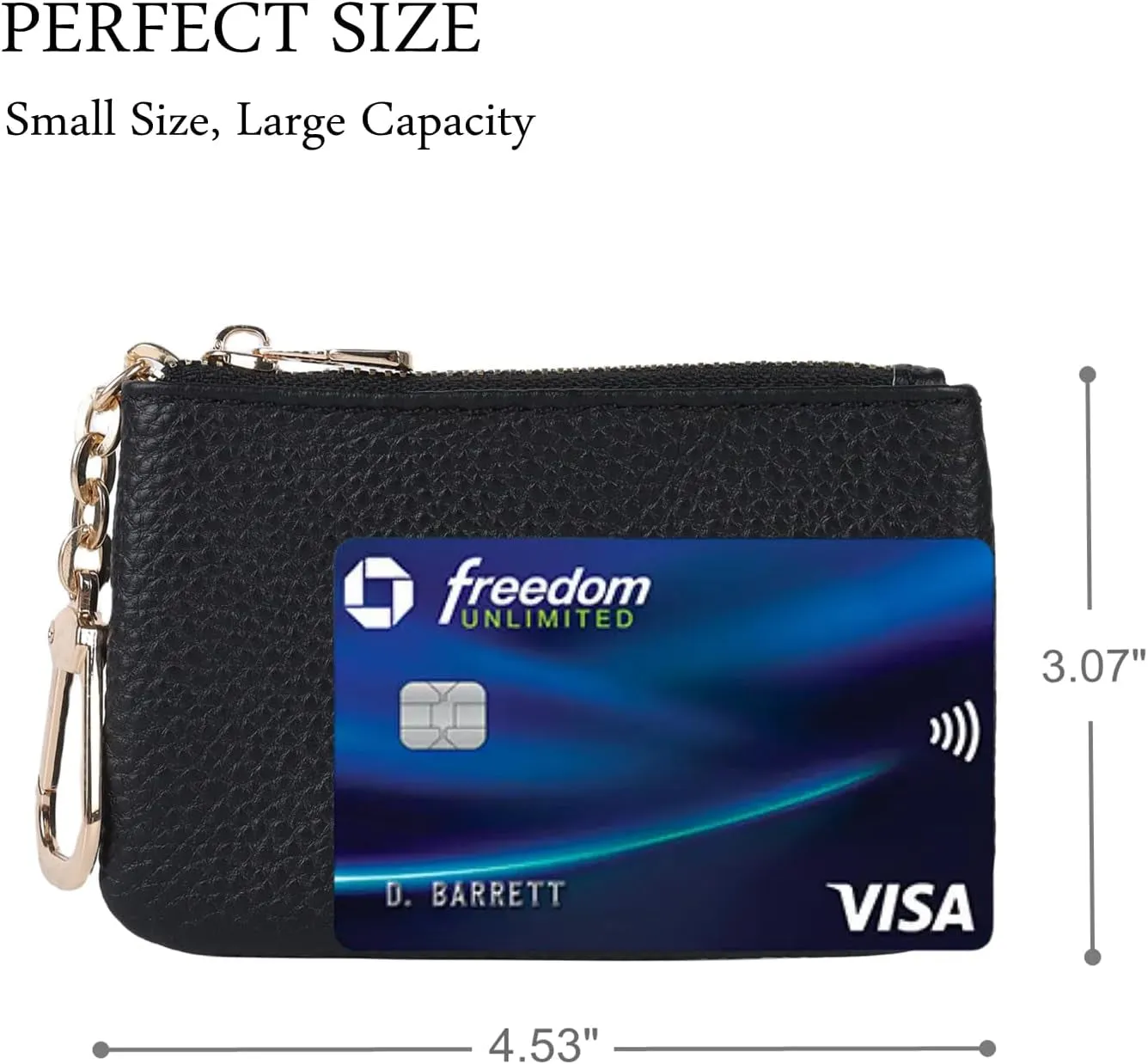 Full Grain Leather Coin Purse - Keychain Wallet for Women and Men
