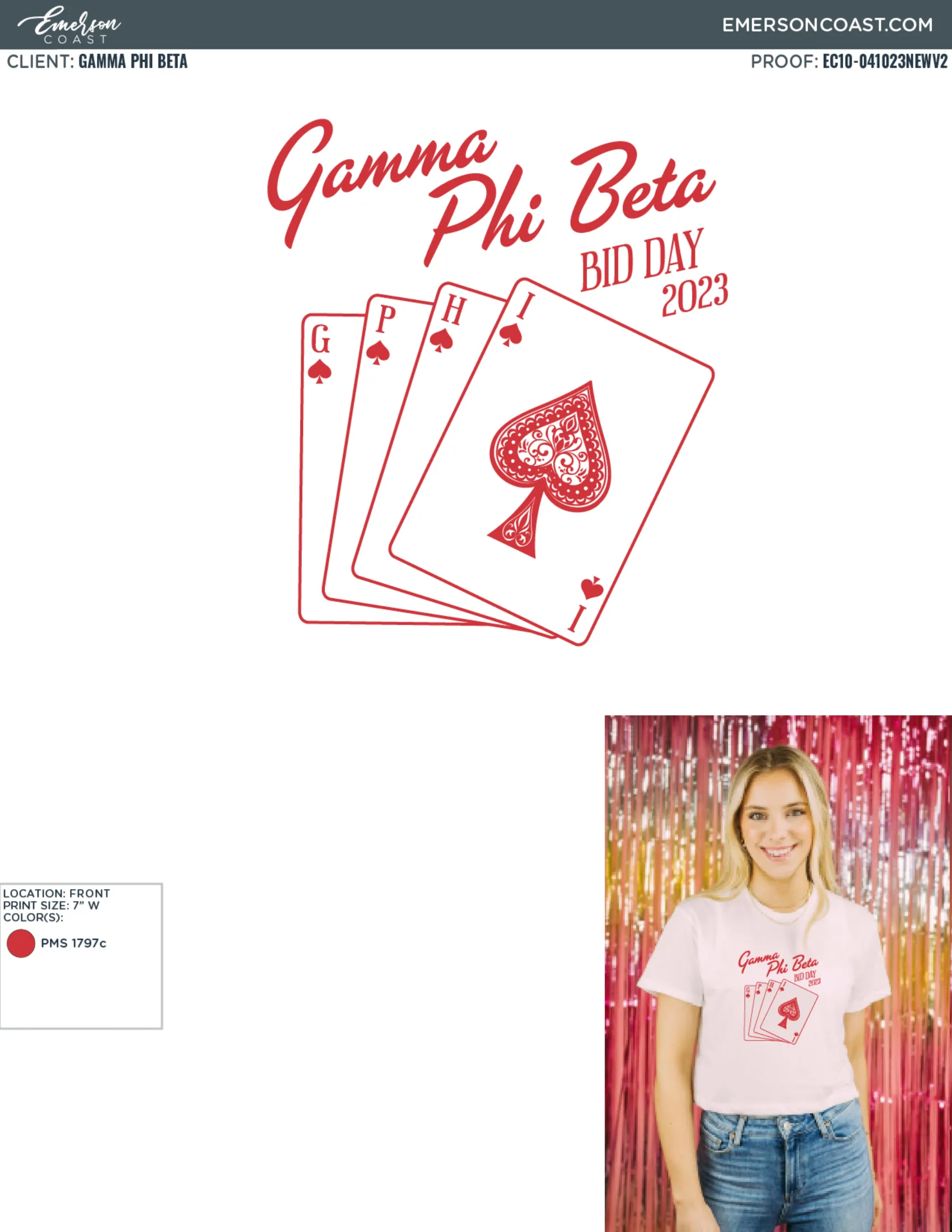 Gamma Phi Beta Hit the Jackpot Bid Day Tee