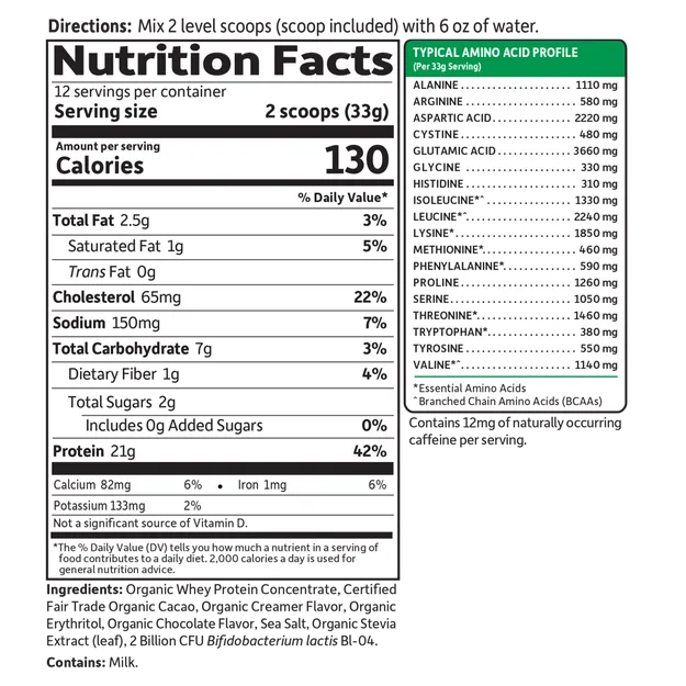 Garden of Life - Organic Whey Protein Chocolate 13.96oz (396g / 12 servings) Powder - $2.63/serving*