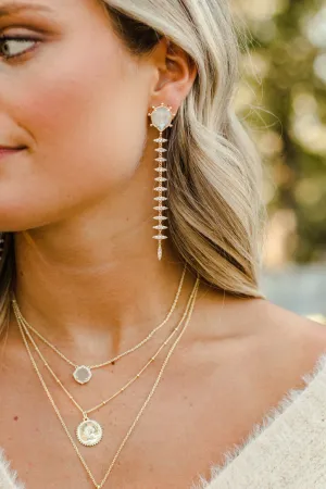 Geo Mother of Pearl Thorn Earrings
