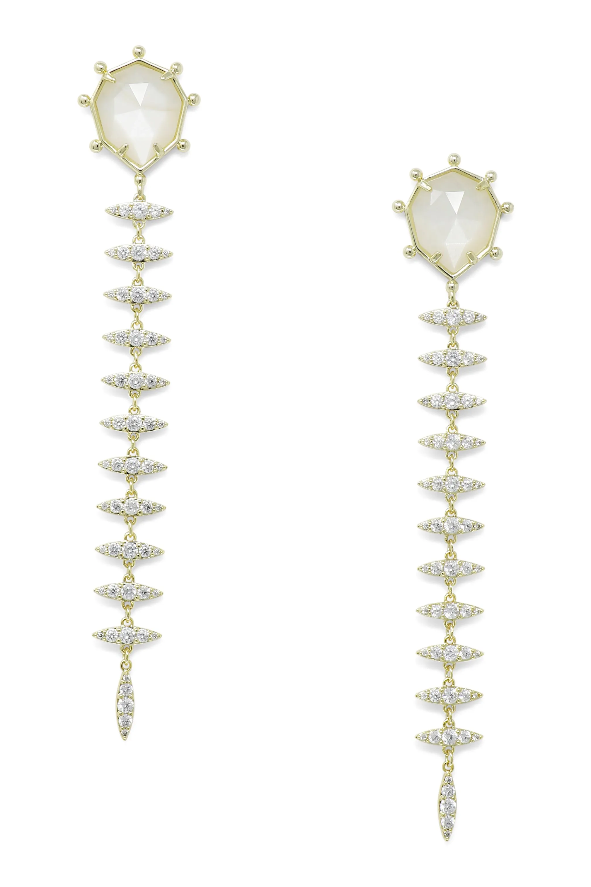 Geo Mother of Pearl Thorn Earrings
