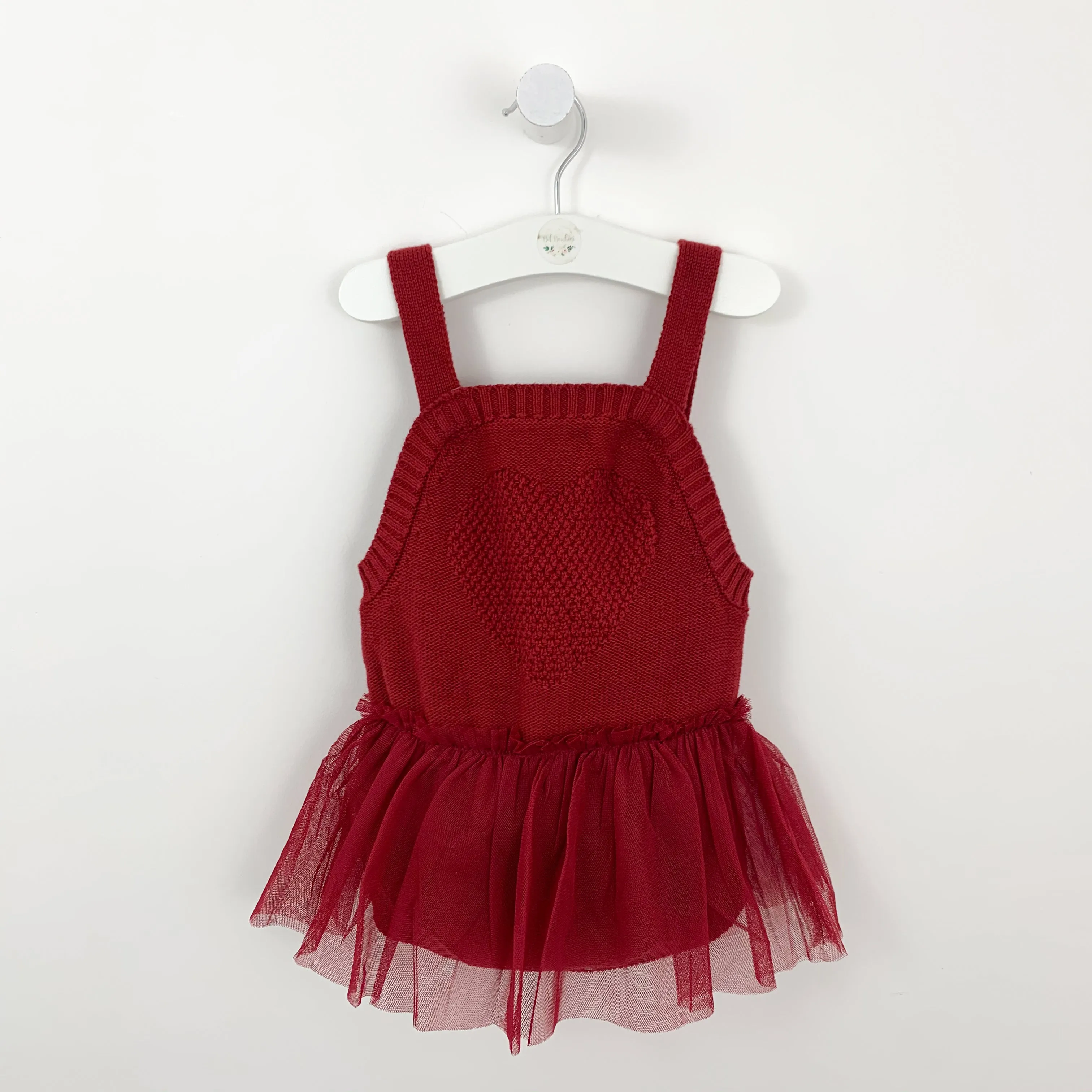 Girls Red Knitted Romper