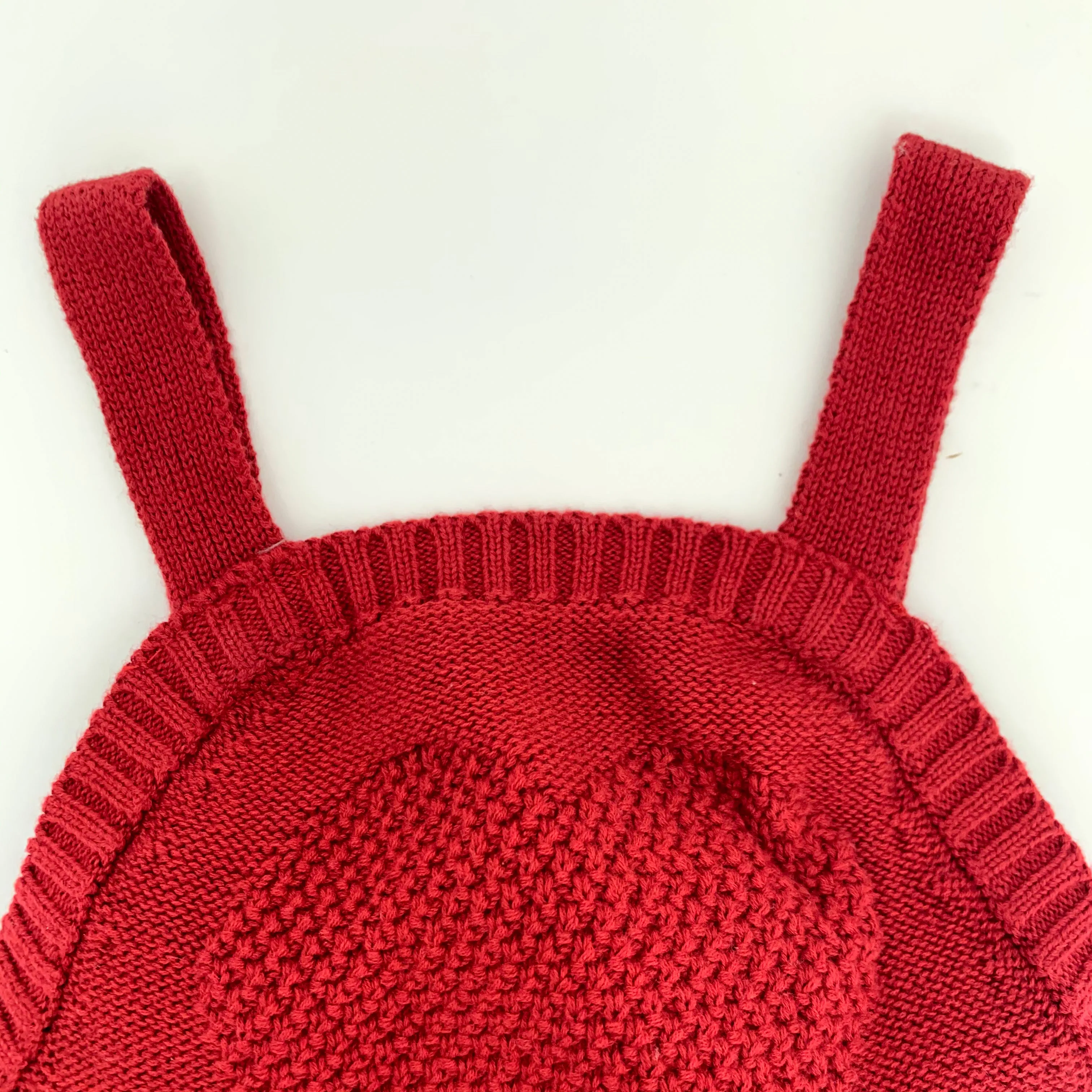Girls Red Knitted Romper