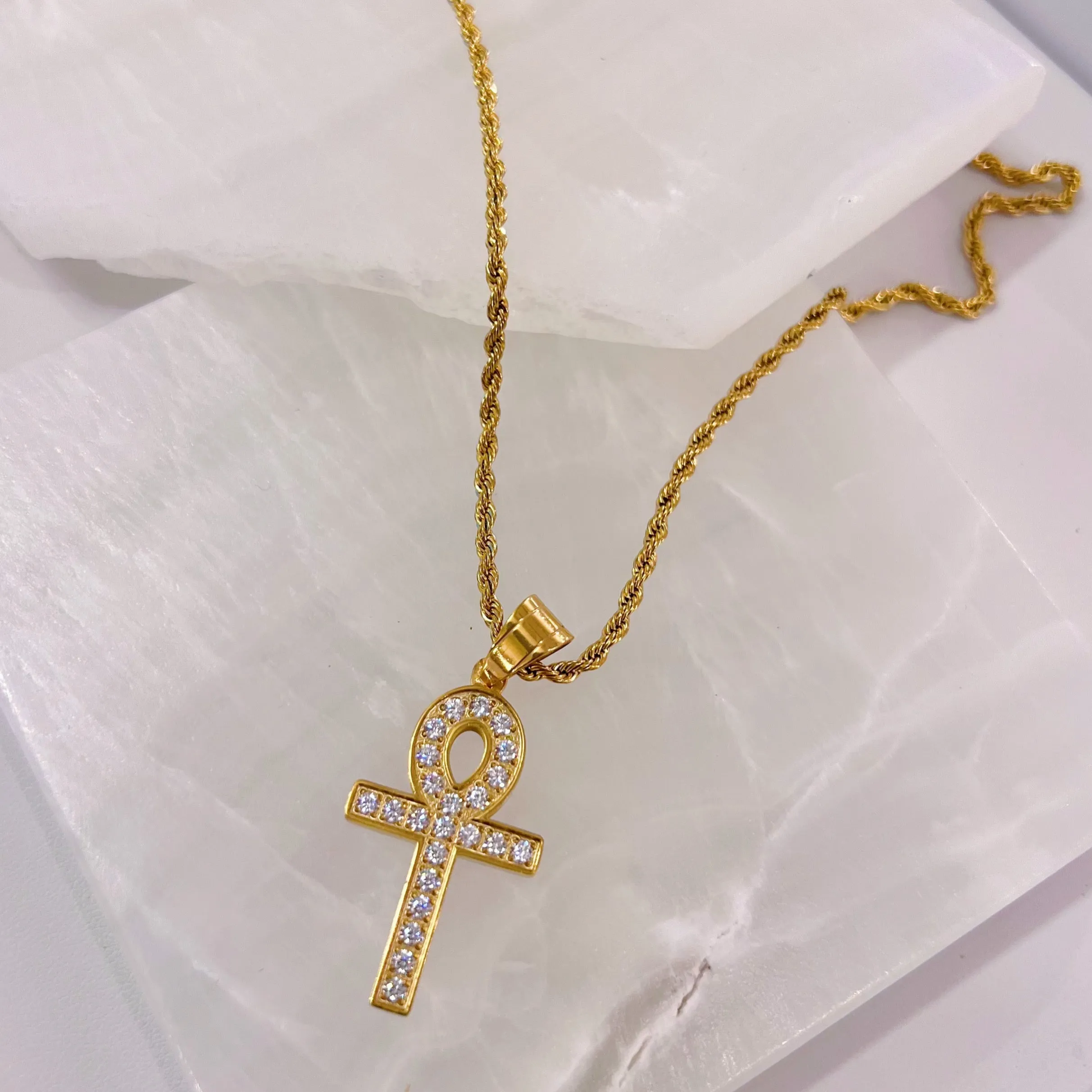GOLD BOLD ANKH necklace