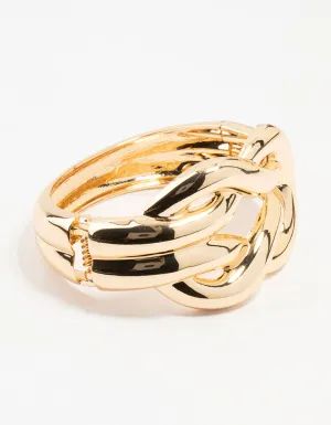 Gold Bold Knotted Bangle