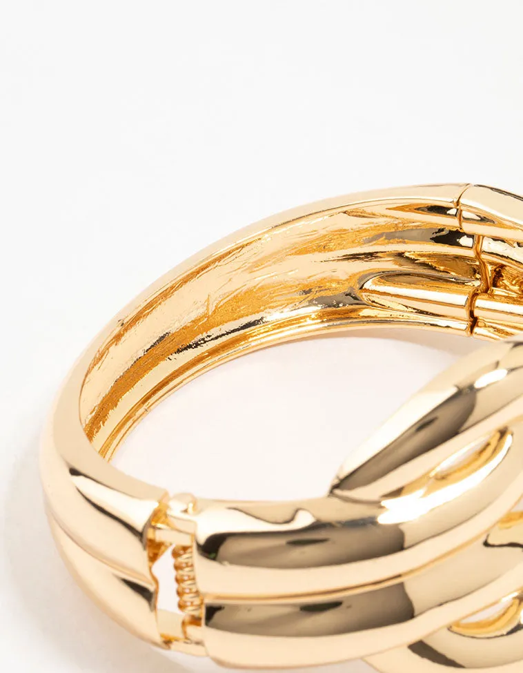 Gold Bold Knotted Bangle