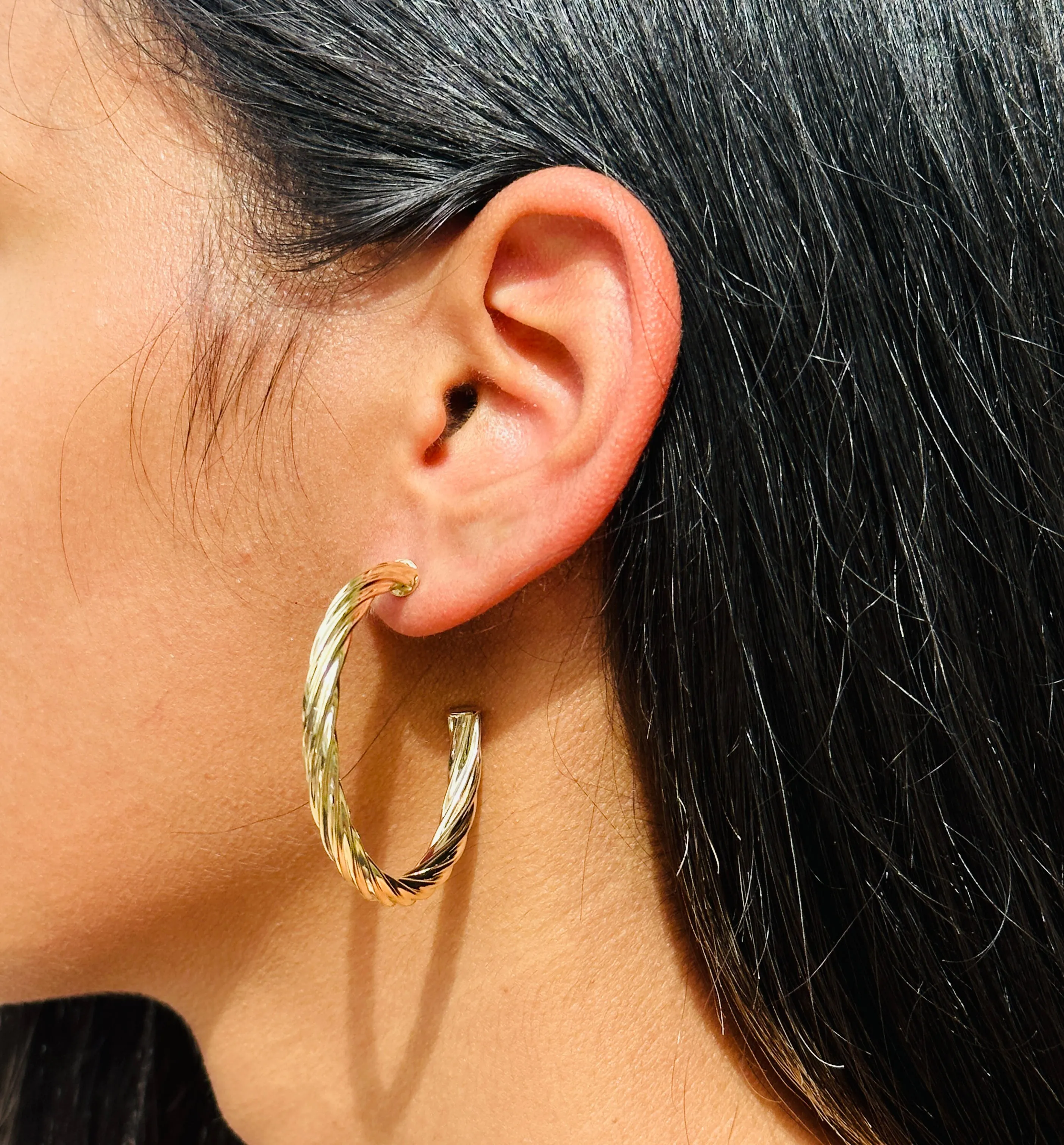 Gold Braided Hoops