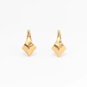 Gold Edgy Huggie Earrings