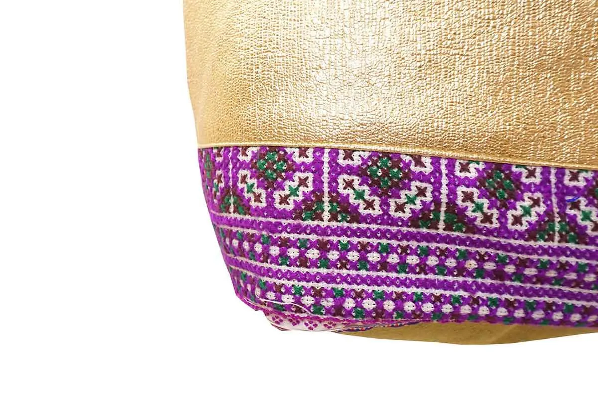 Gold Embroidered Tote Bag