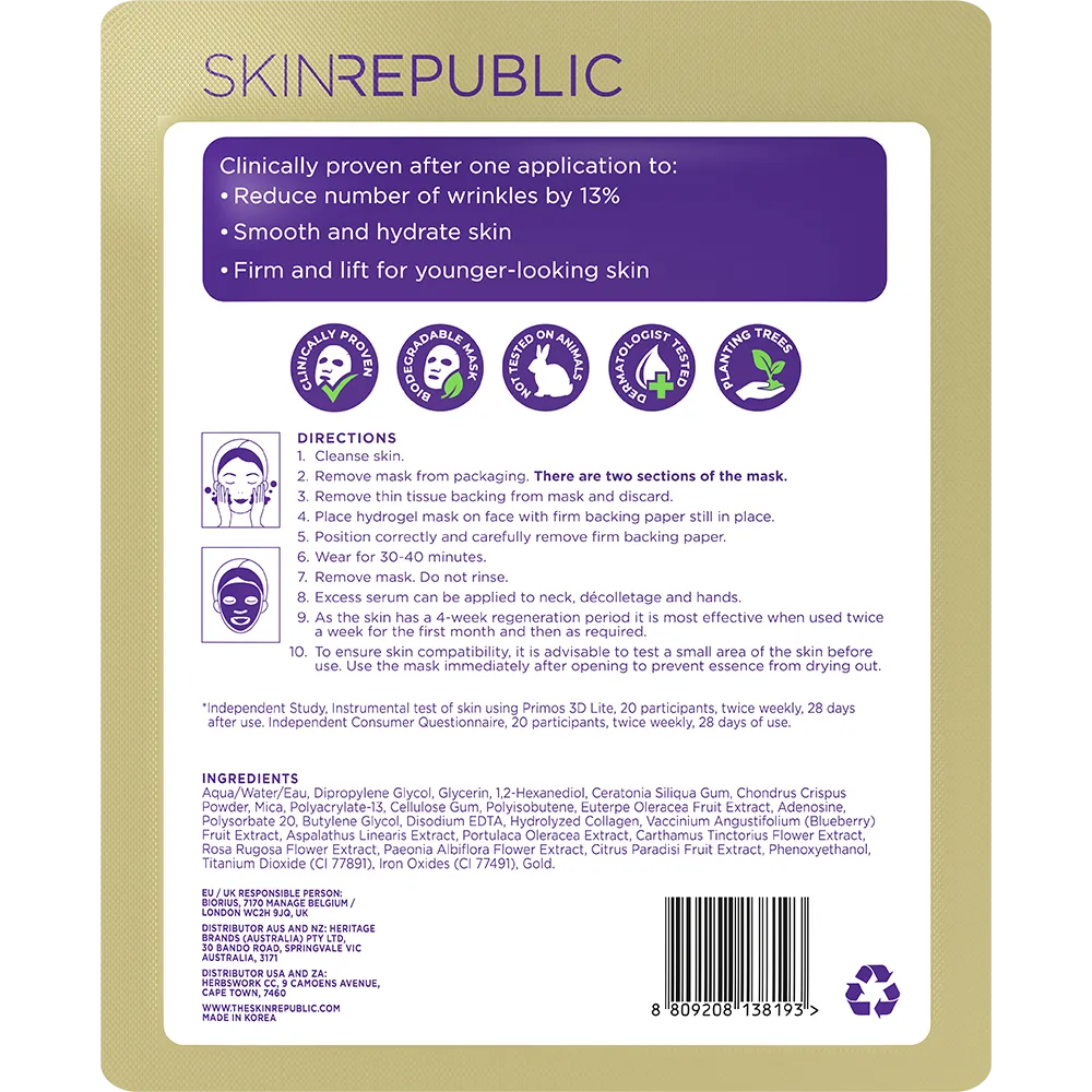 Gold Hydrogel Face Mask