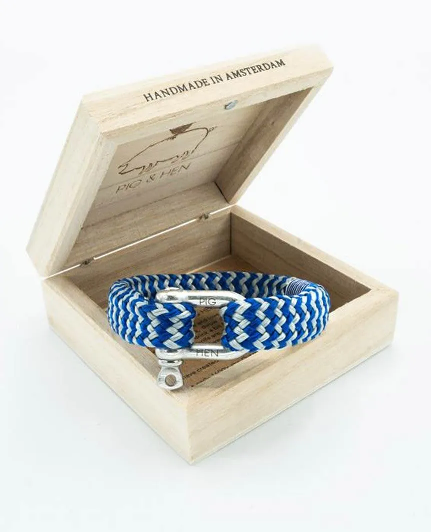 Gorgeous George 12mm Flat Rope Cobalt Light Gray Silver
