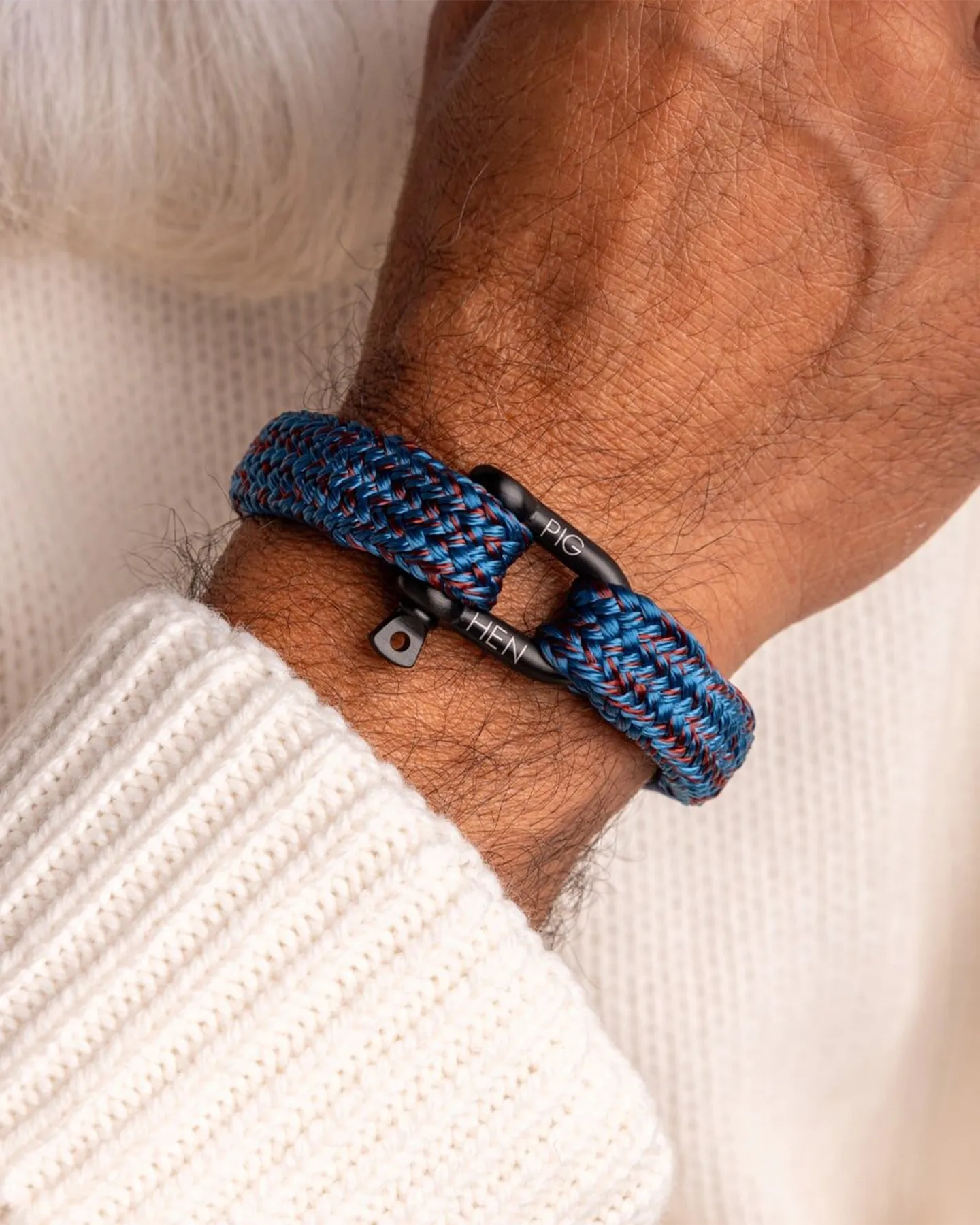 GORGEOUS GEORGE BRACELET - OCEAN BLUE-VELVET RED-BLACK