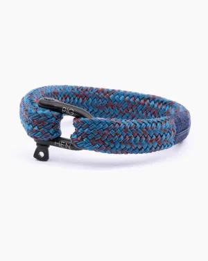 GORGEOUS GEORGE BRACELET - OCEAN BLUE-VELVET RED-BLACK