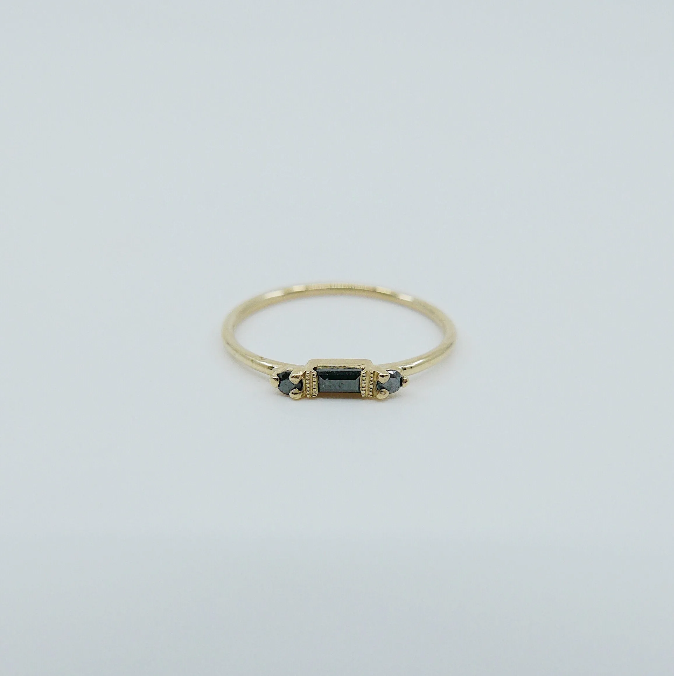 Grand Baguette Blackout Black Diamond Ring