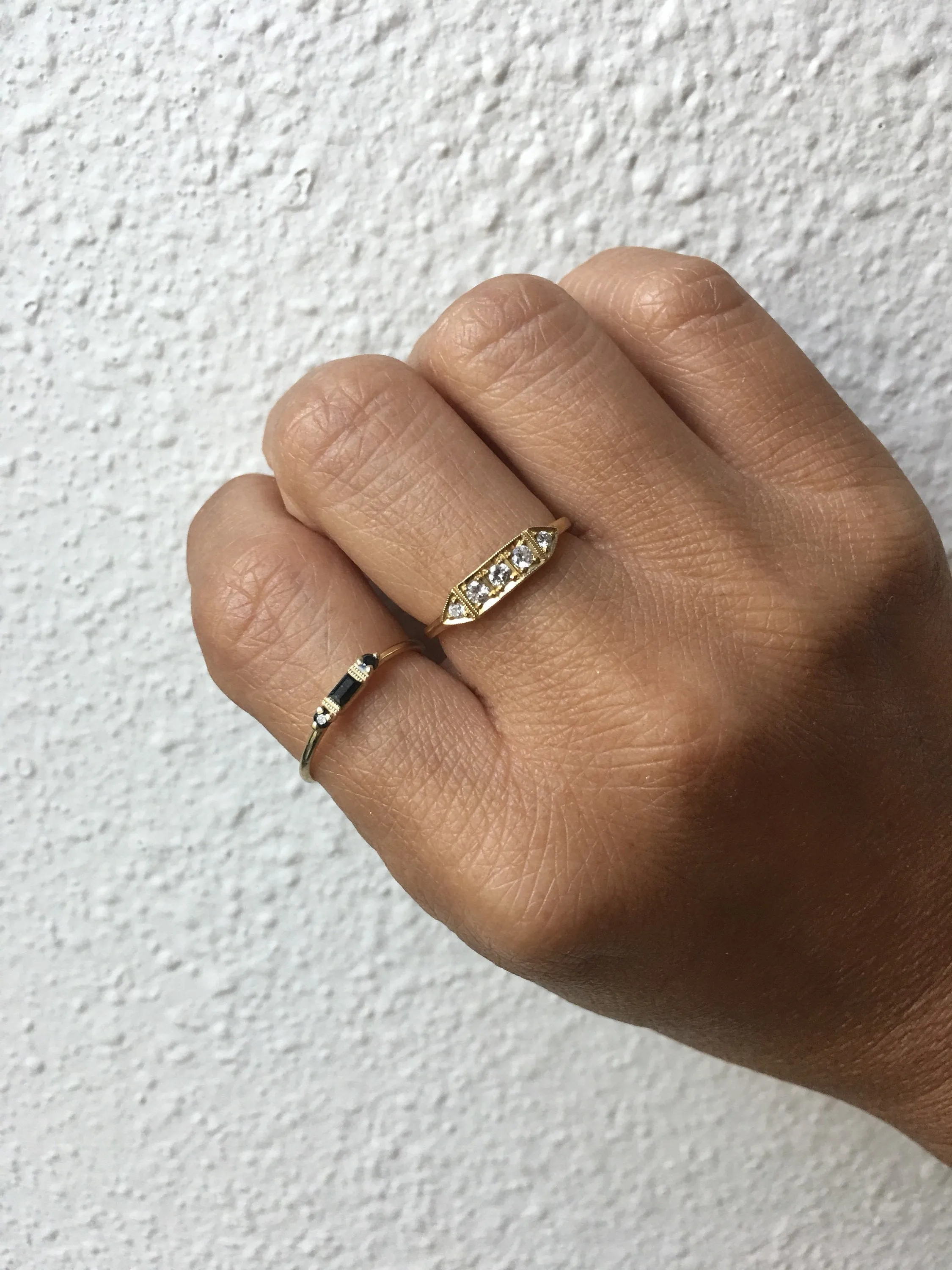 Grand Baguette Blackout Black Diamond Ring