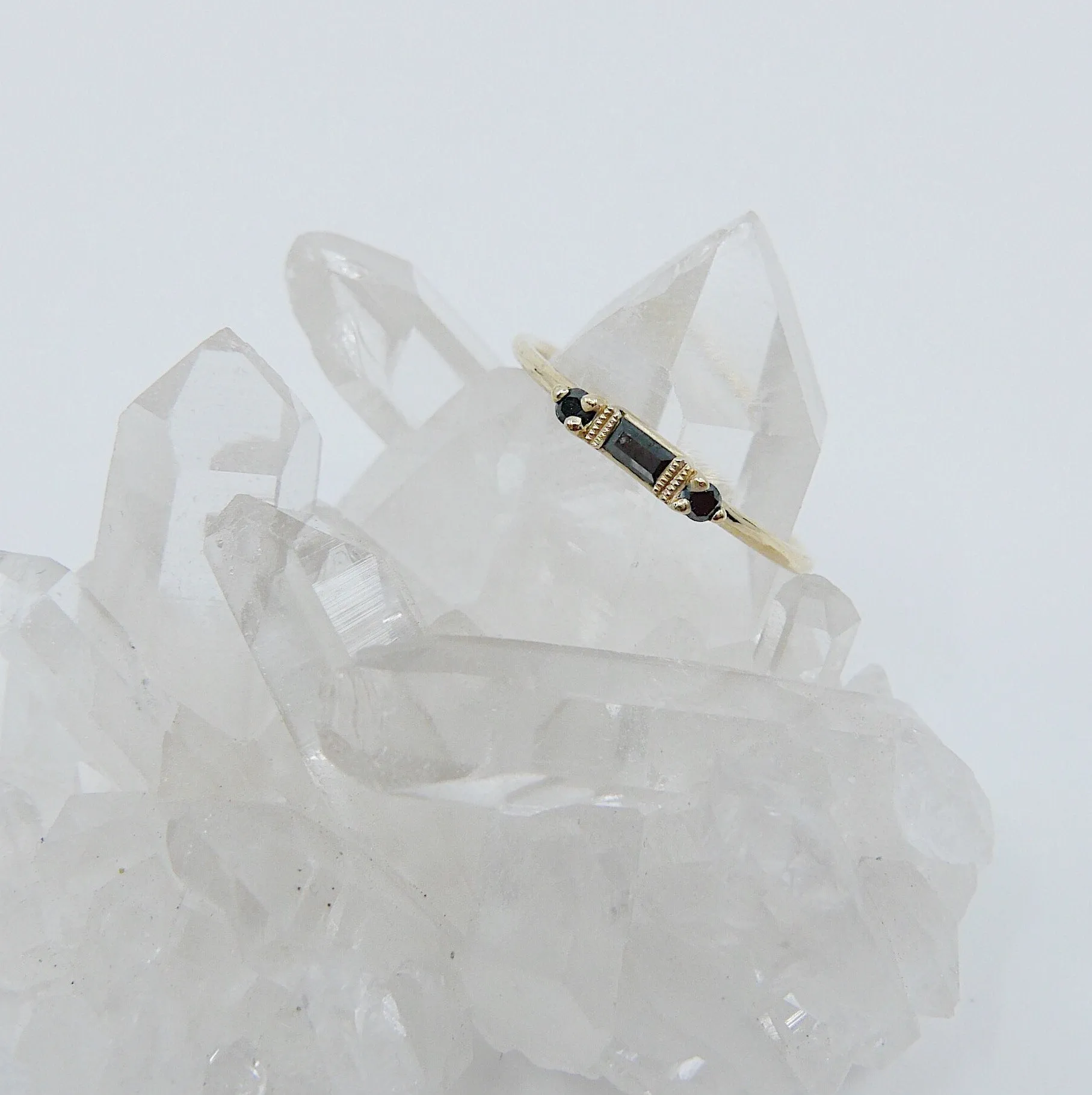 Grand Baguette Blackout Black Diamond Ring