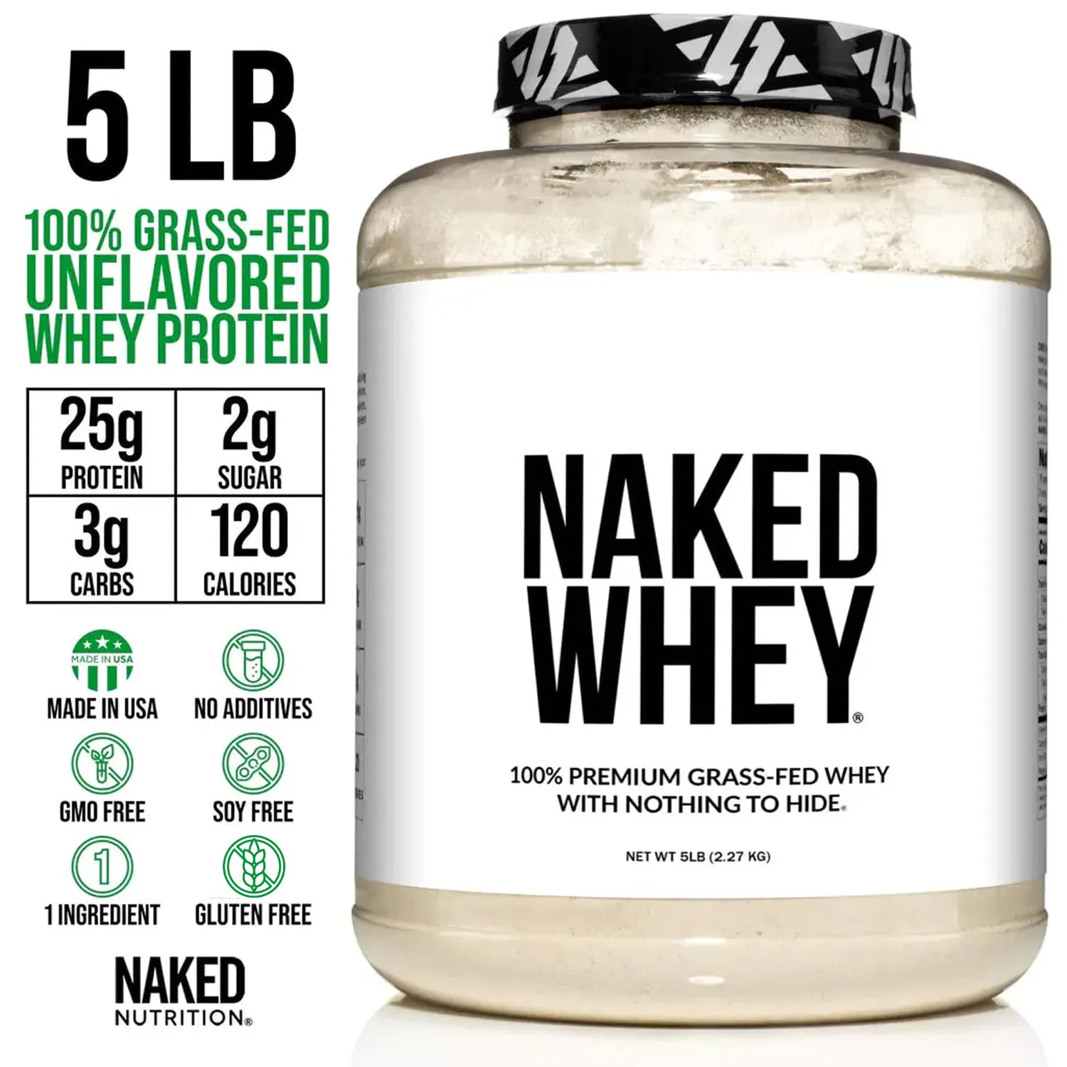 Grass Fed Whey Protein Powder | Naked Whey - 5lb