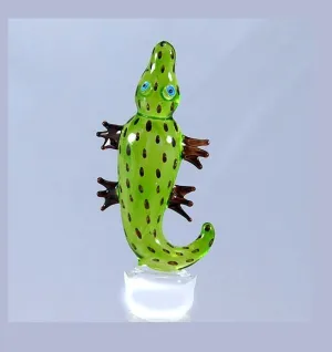 Green Alligator Hand Crafted Bottle Stopper