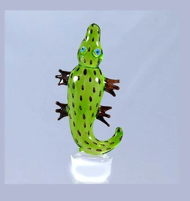 Green Alligator Hand Crafted Bottle Stopper