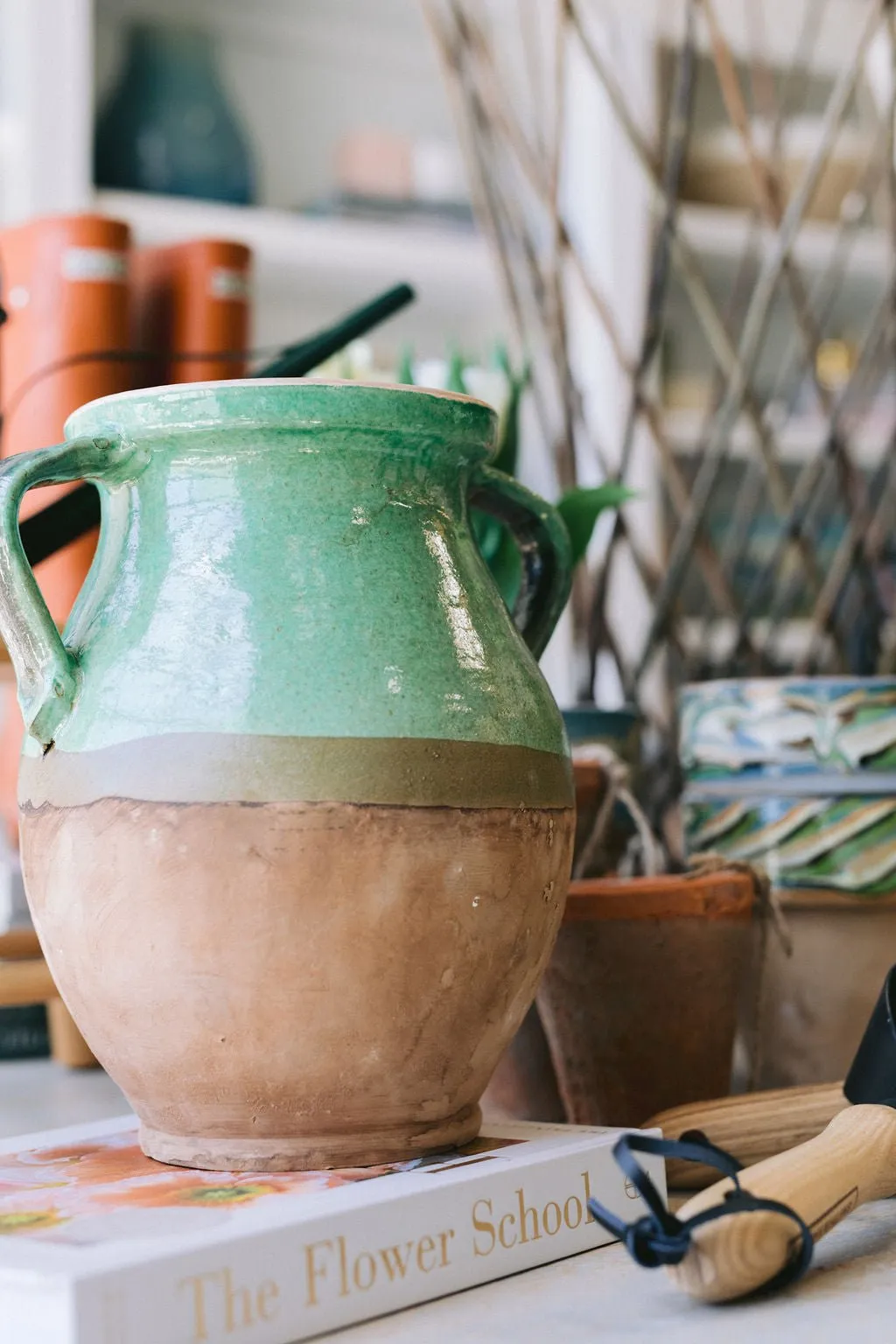 Green Cottage Crafted 2-Handle Jug