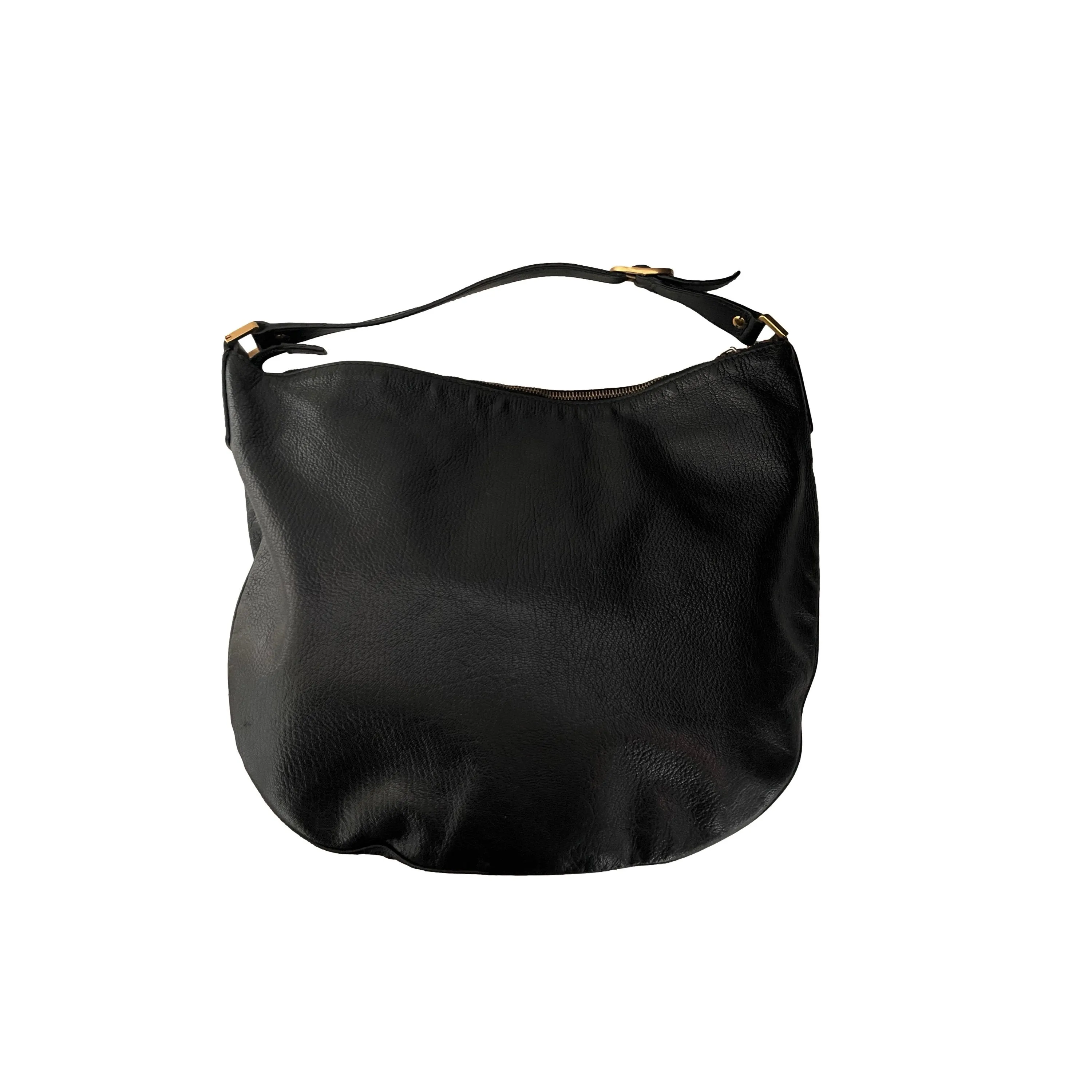 Gucci Black Leather Logo Shoulder Bag
