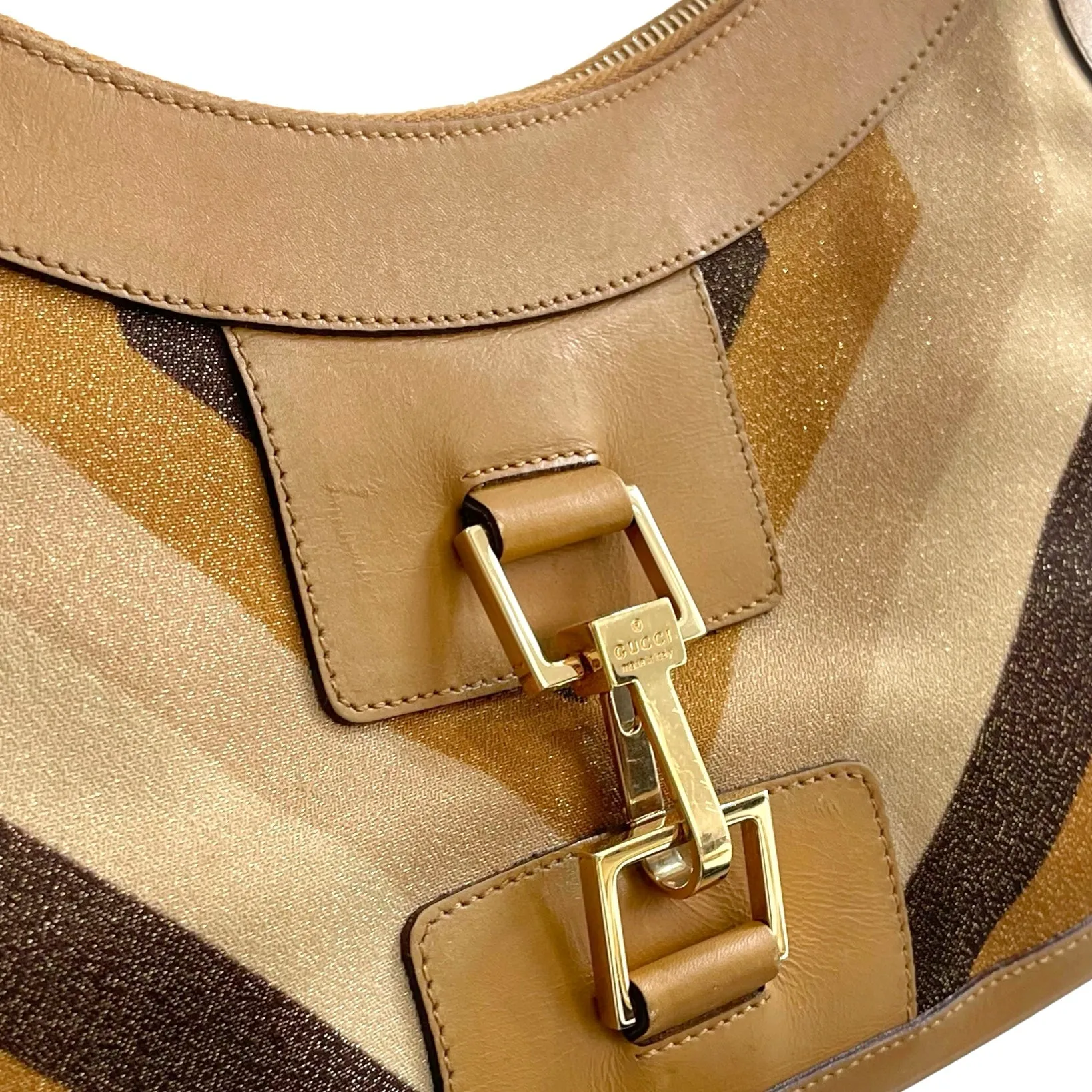 Gucci Brown Chevron Jackie Bag