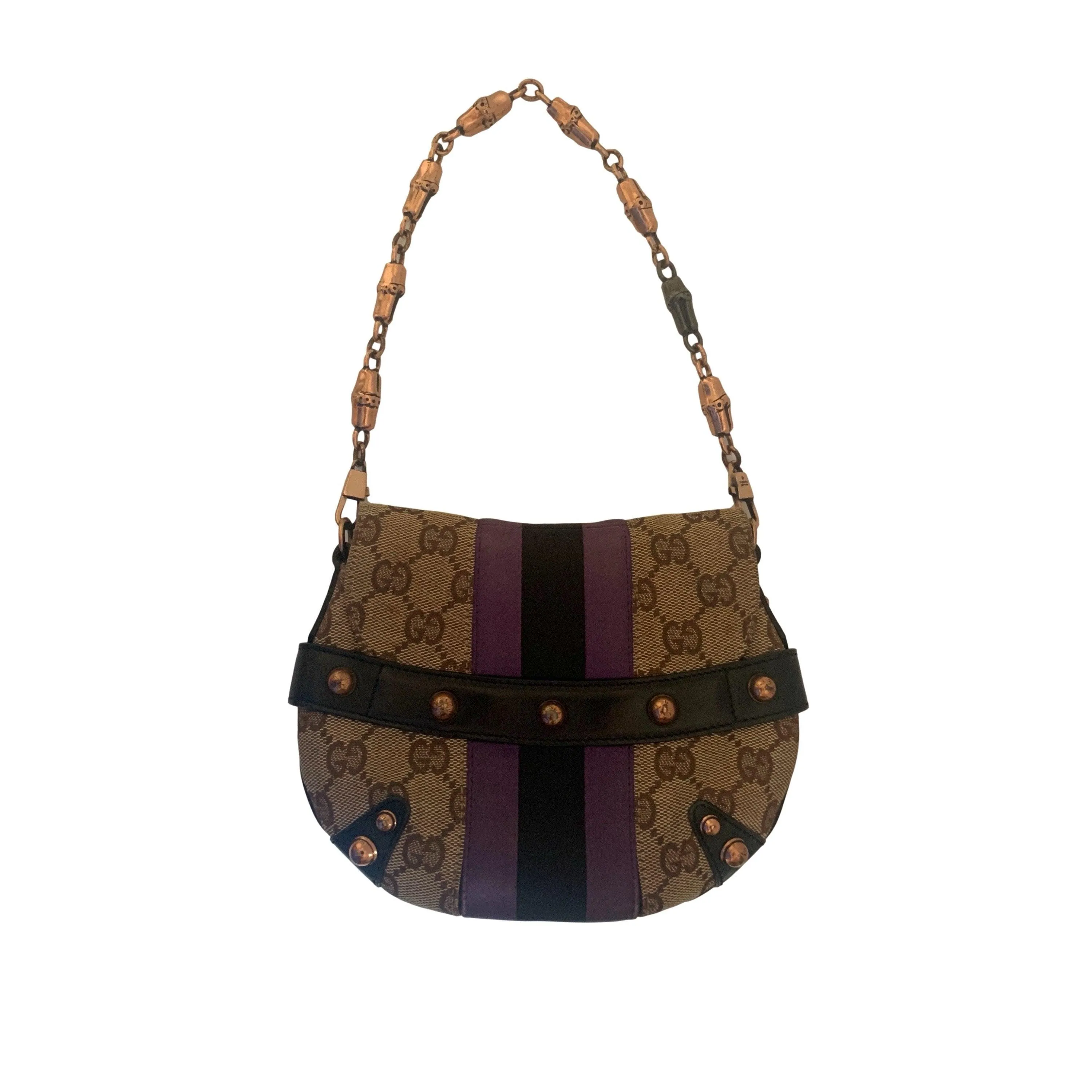 Gucci Brown Monogram Mini Horsebit Bag