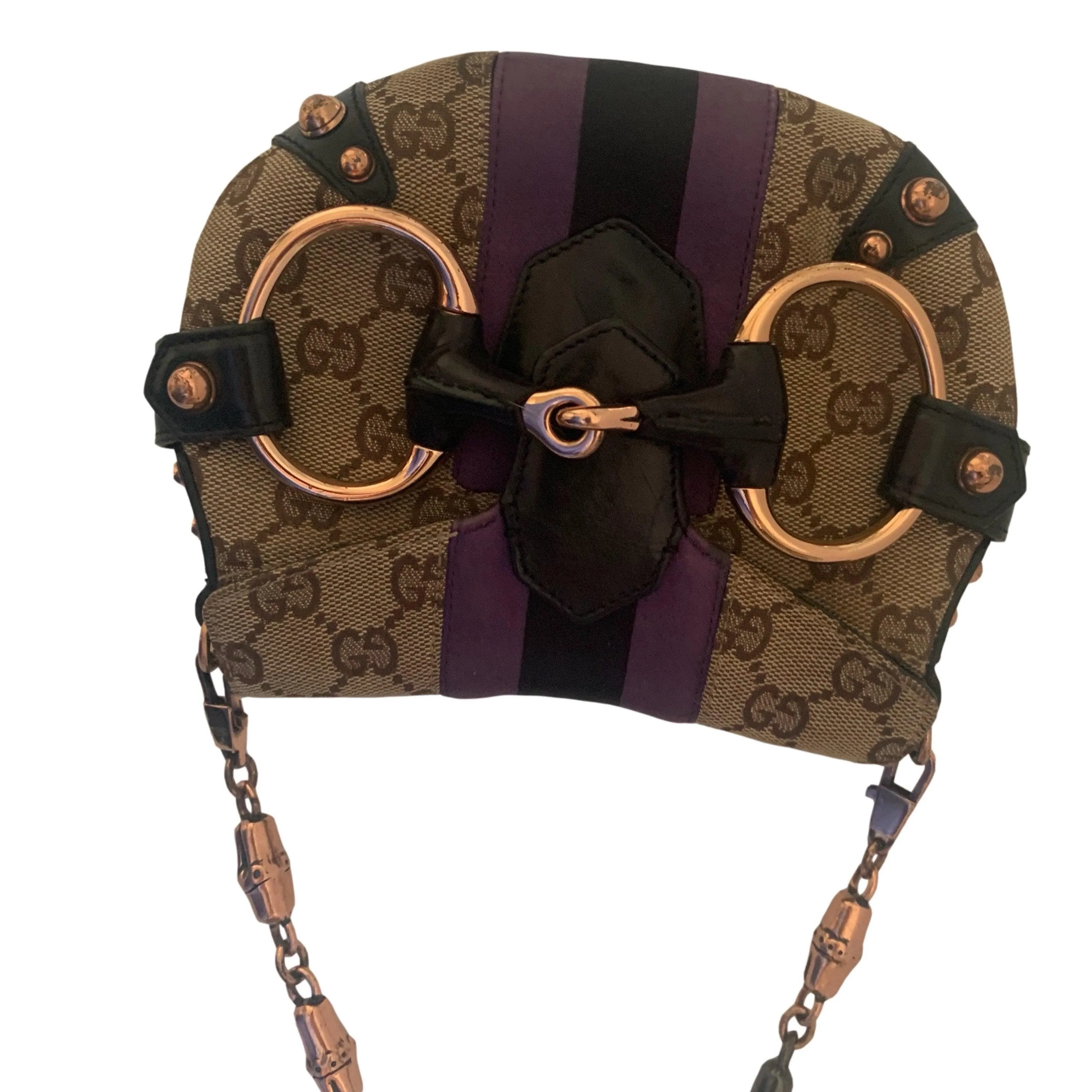 Gucci Brown Monogram Mini Horsebit Bag