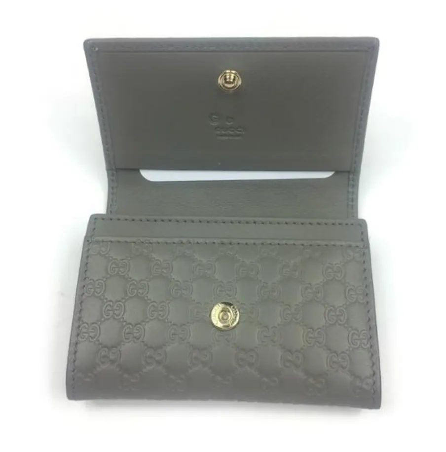 Gucci Microguccissima Leather Card Holder Wallet in Gray