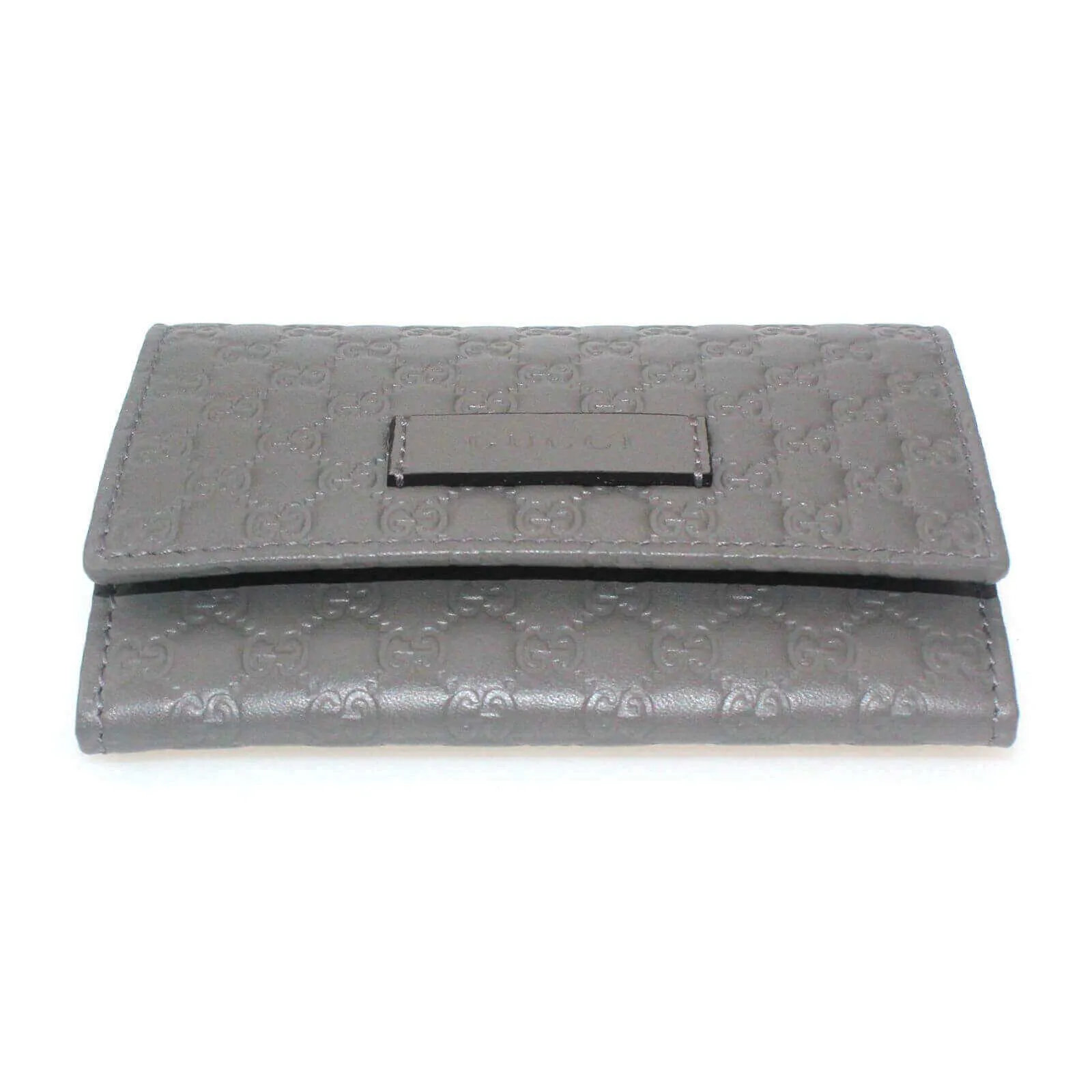 Gucci Microguccissima Leather Card Holder Wallet in Gray