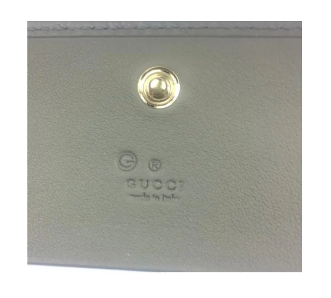 Gucci Microguccissima Leather Card Holder Wallet in Gray