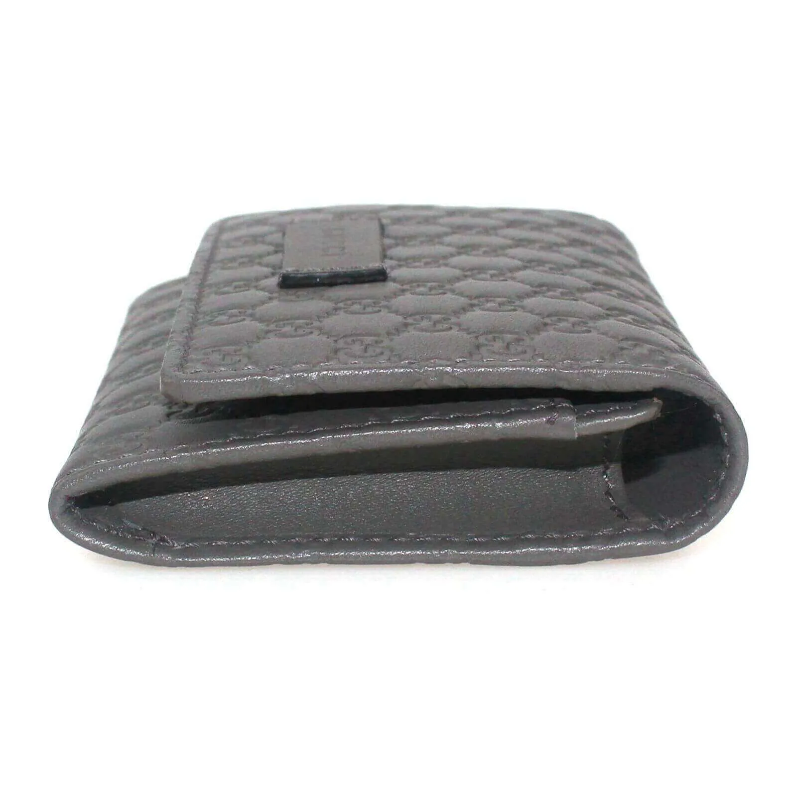 Gucci Microguccissima Leather Card Holder Wallet in Gray