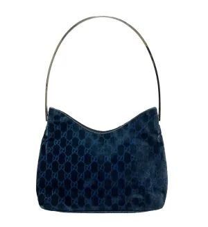 Gucci Navy Velvet Ring Handle Bag