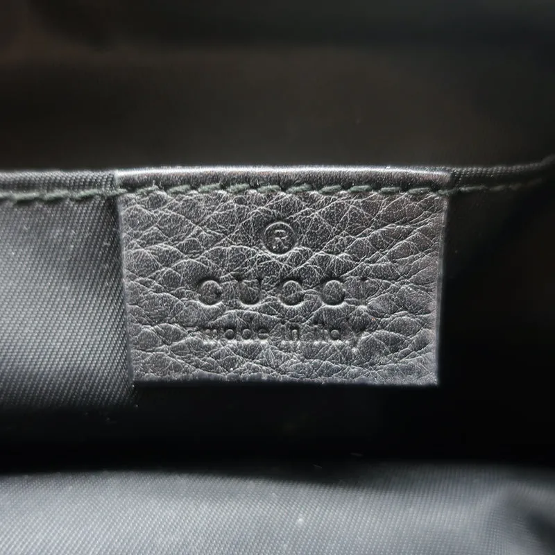 Gucci Soho Medium Cosmetic Case Black Pebbled Leather Clutch Bag