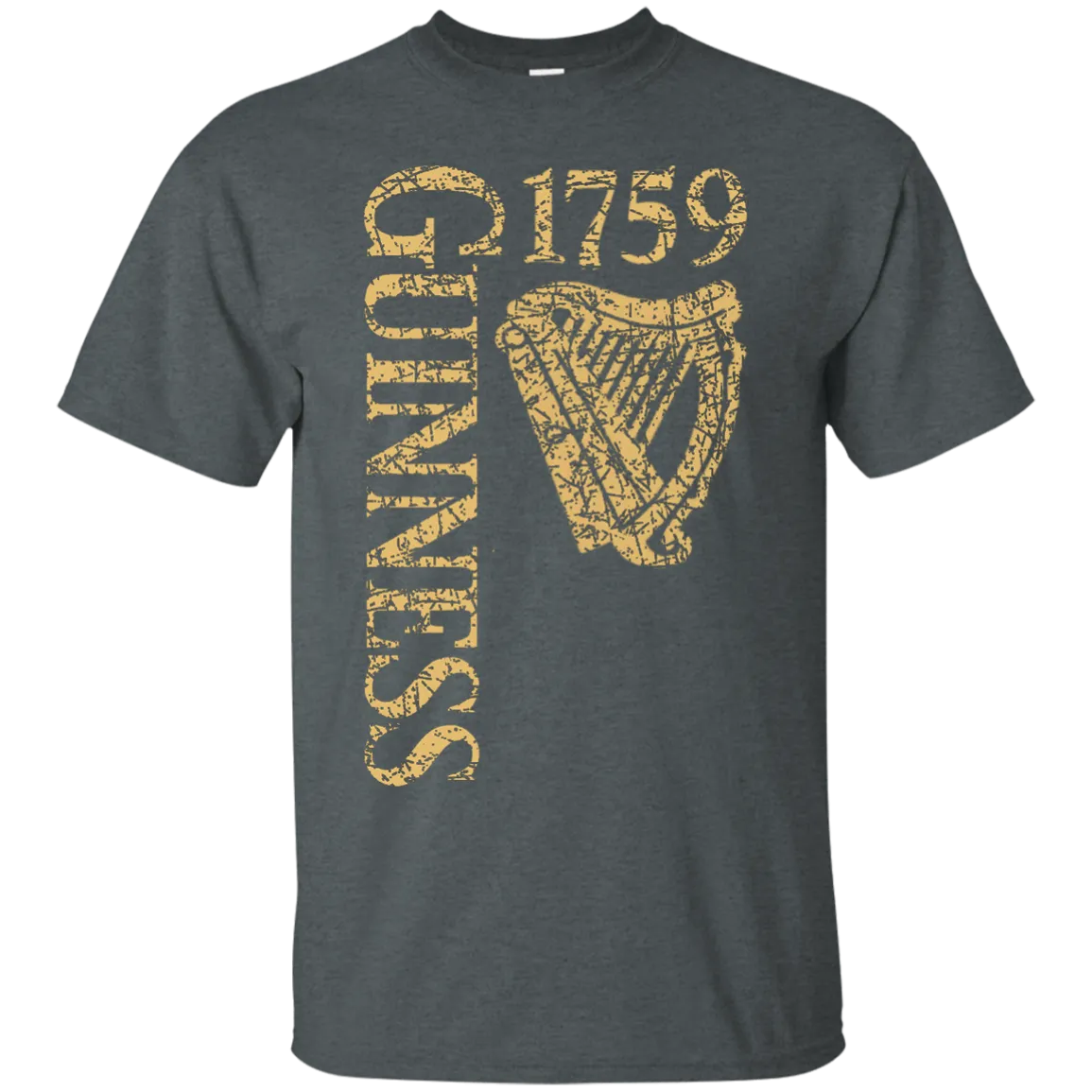 Guinness Beer T-Shirt Custom Designed Color Text Worn Label Pattern
