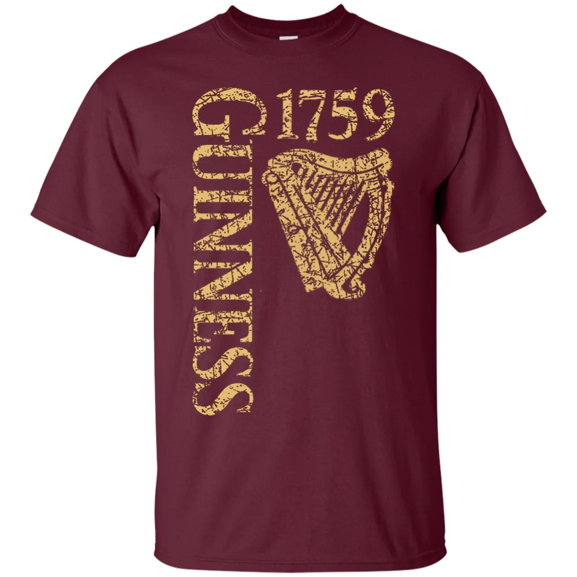 Guinness Beer T-Shirt Custom Designed Color Text Worn Label Pattern