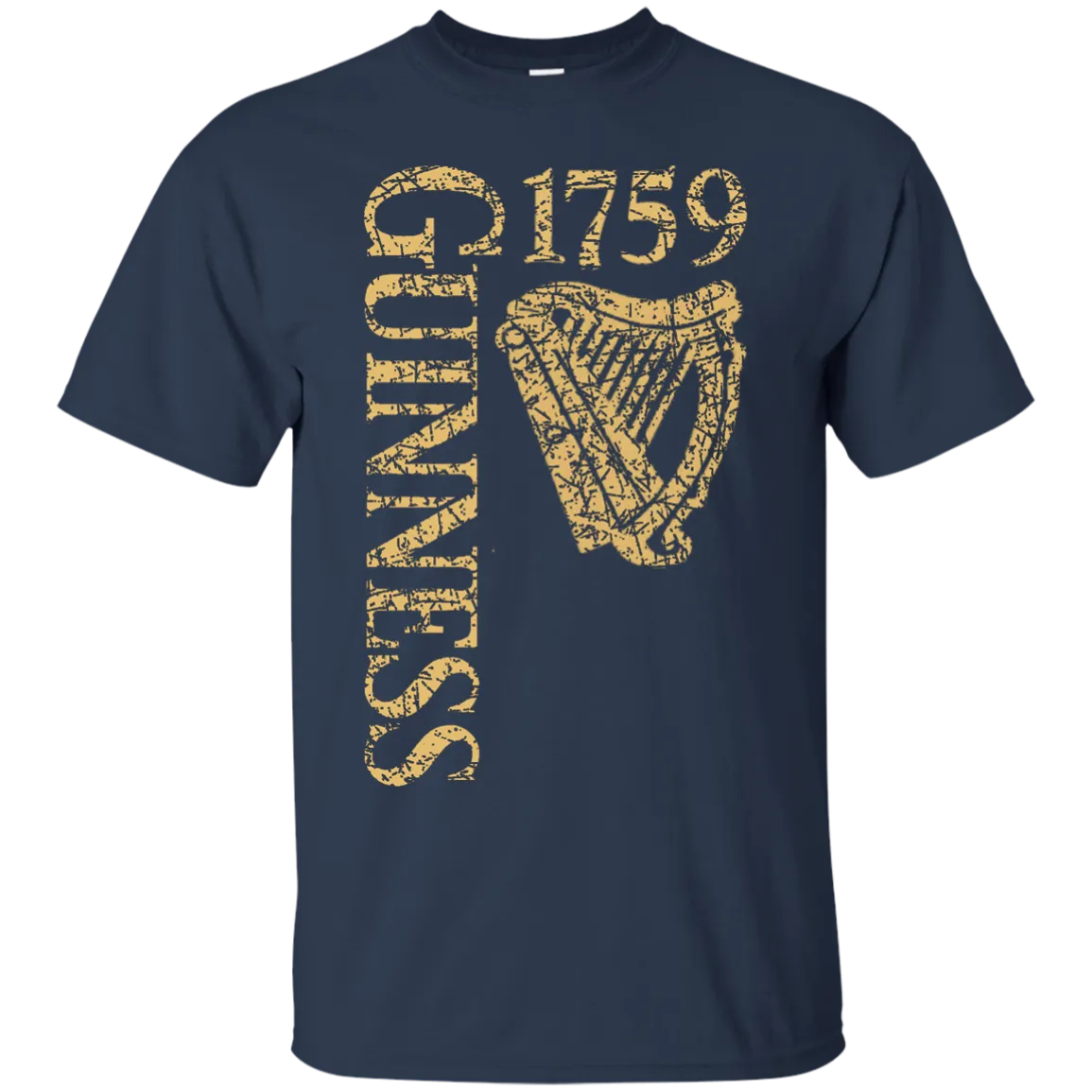 Guinness Beer T-Shirt Custom Designed Color Text Worn Label Pattern