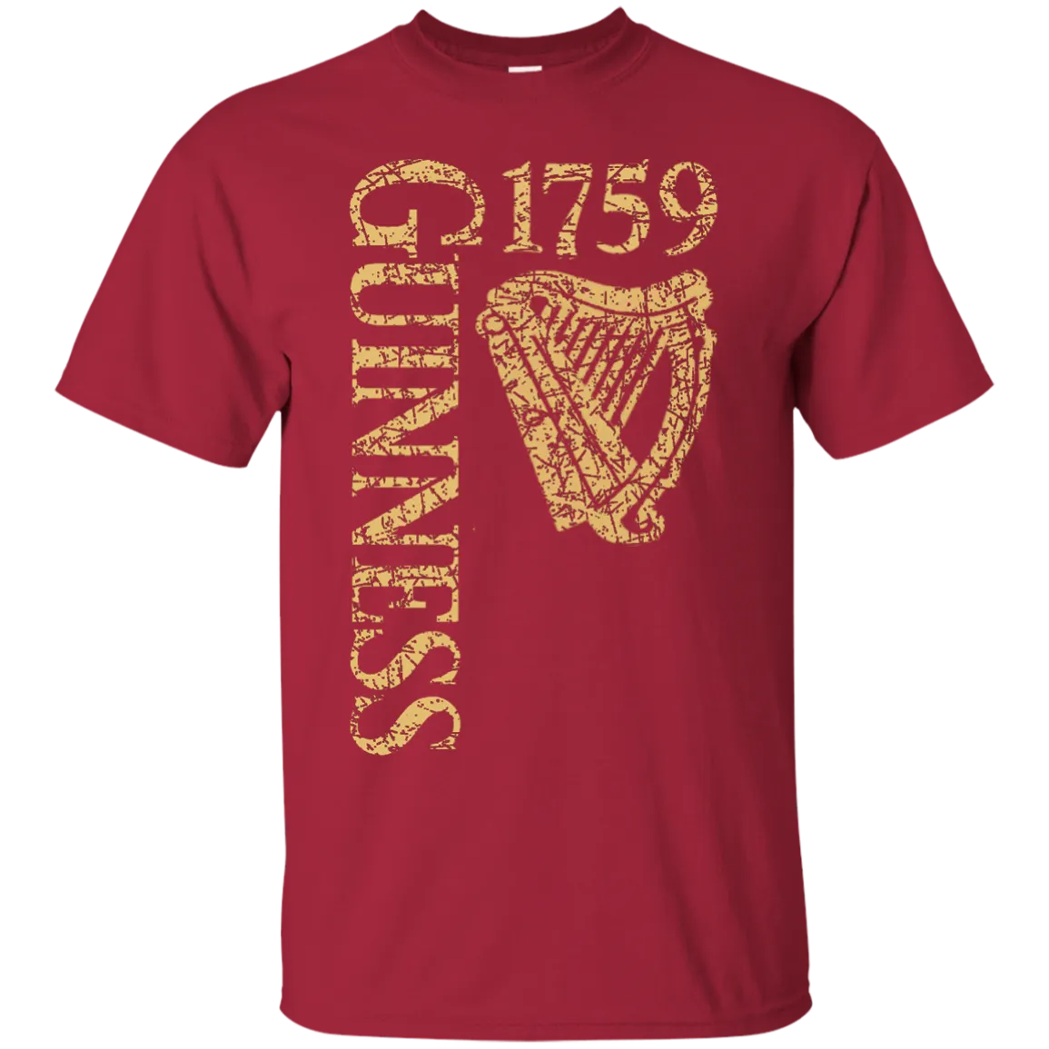 Guinness Beer T-Shirt Custom Designed Color Text Worn Label Pattern