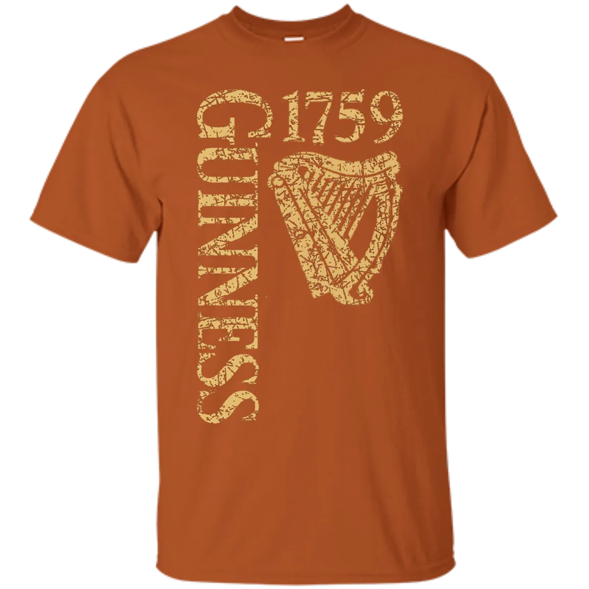 Guinness Beer T-Shirt Custom Designed Color Text Worn Label Pattern