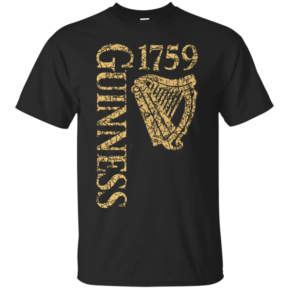 Guinness Beer T-Shirt Custom Designed Color Text Worn Label Pattern