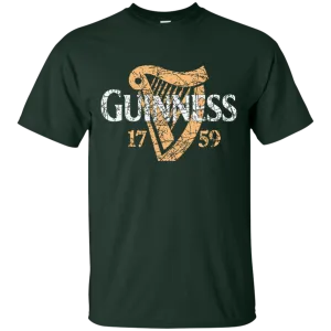 Guinness Beer T-Shirt Custom Designed Color Worn Label Pattern