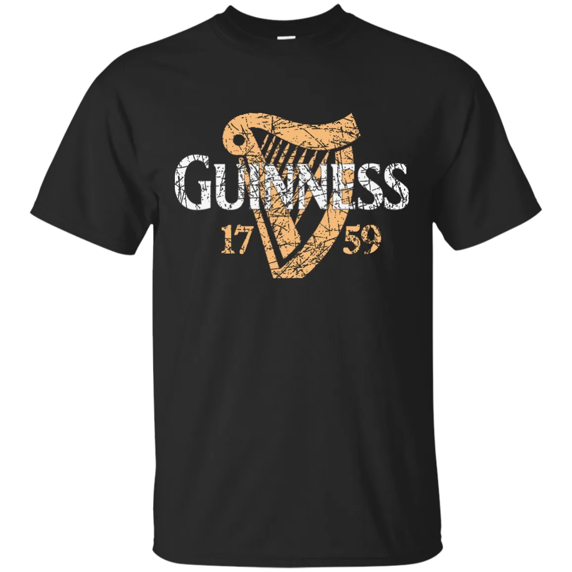 Guinness Beer T-Shirt Custom Designed Color Worn Label Pattern