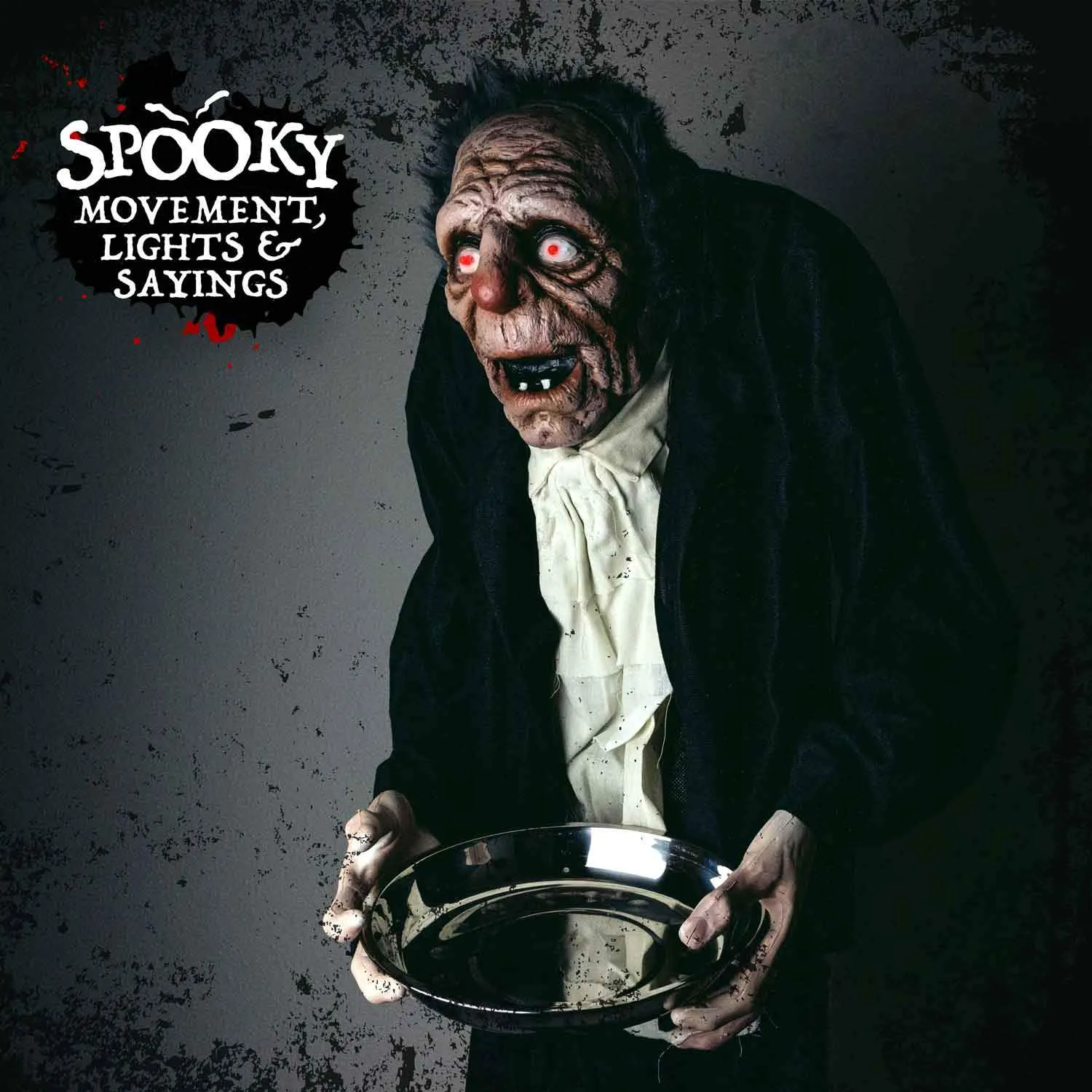 Halloween Animatronics Sound-Activated Old Man with Candy Dish Decoration