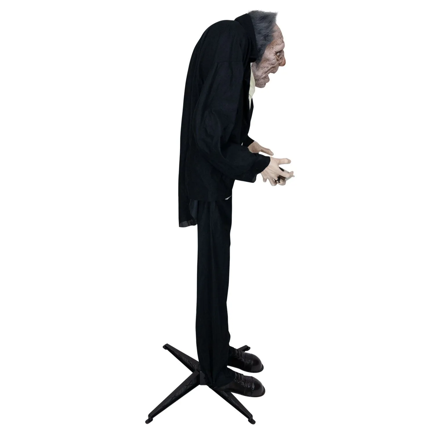 Halloween Animatronics Sound-Activated Old Man with Candy Dish Decoration