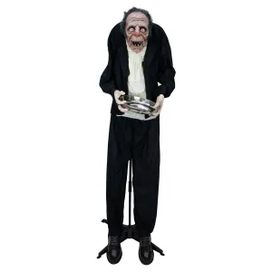 Halloween Animatronics Sound-Activated Old Man with Candy Dish Decoration