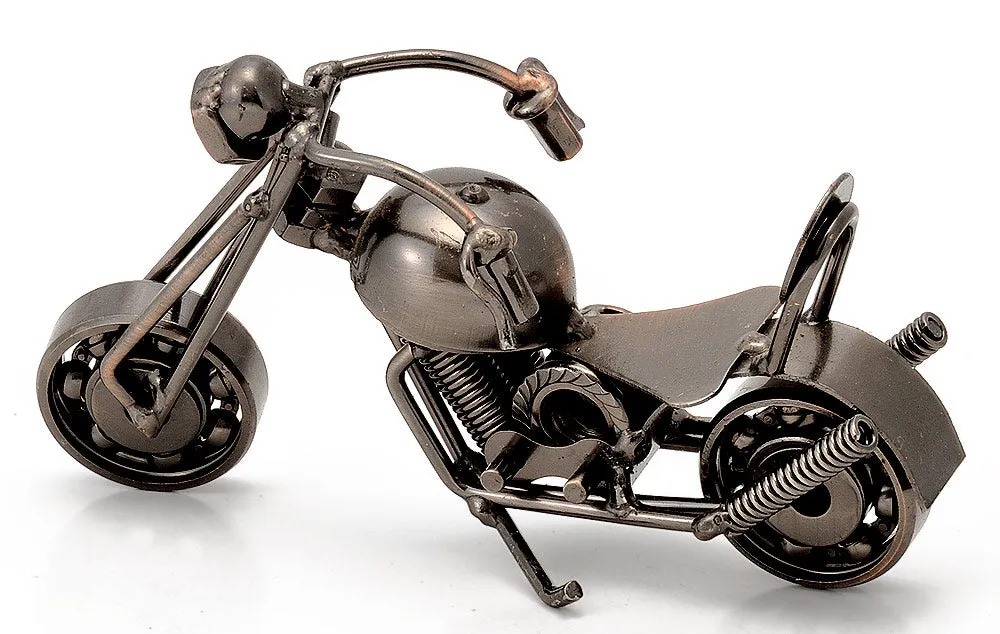 Hand Crafted Miniature Vintage Motorcycle